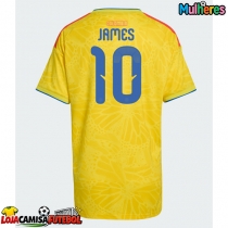 Camisa de Futebol Colômbia James Rodriguez #10 Equipamento Principal Mulheres Mundo 2026 Manga Curta